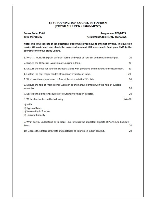 IGNOU TS-01 Solved Assignment 2026 English Medium
