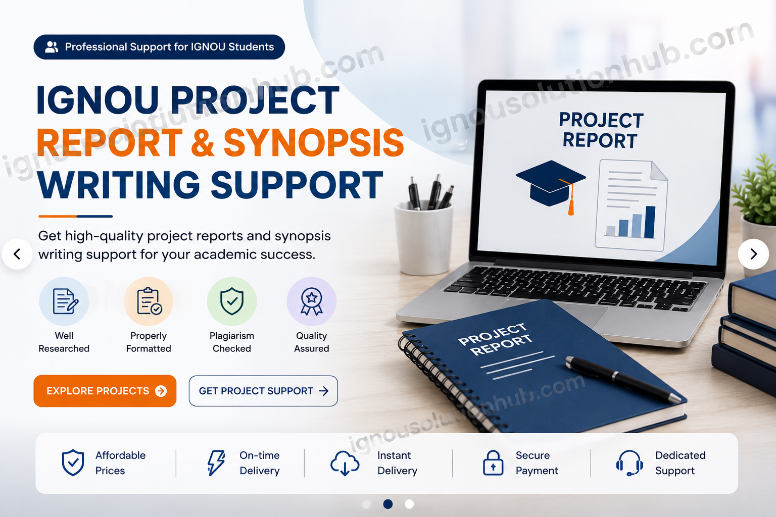 IGNOU Project Report and Synopsis Writing Support with research guidance, formatting and project documentation services.