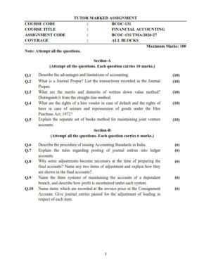 IGNOU BCOC-131 Solved Assignment 2026-27 English Medium