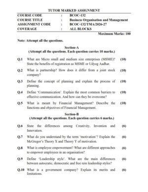IGNOU BCOC-132 Solved Assignment 2026-27 English Medium