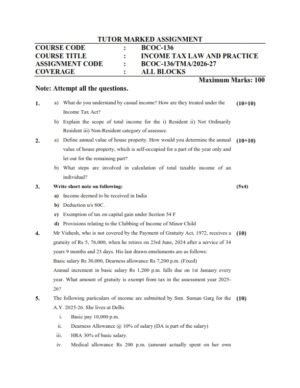 IGNOU BCOC-136 Solved Assignment 2026-27 English Medium