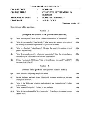 IGNOU BCOS-183 Solved Assignment 2026-27 English Medium