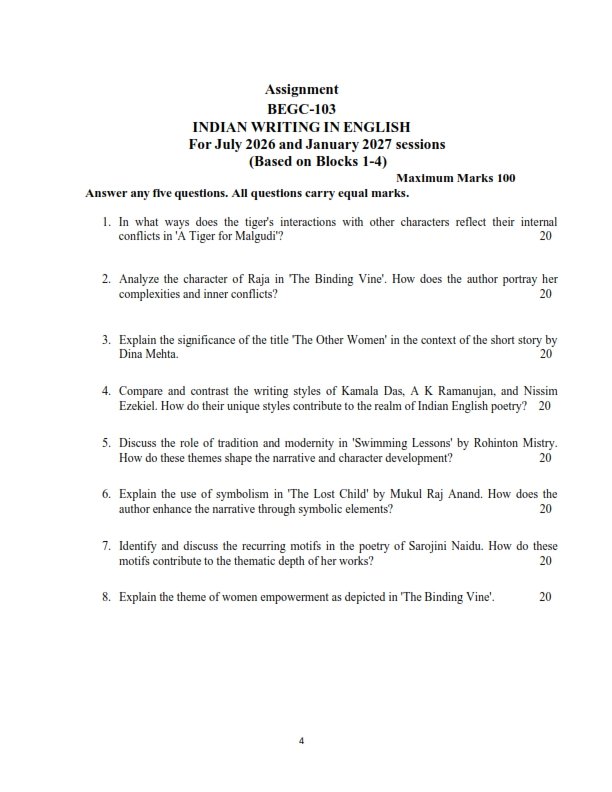 IGNOU BEGC-103 Solved Assignment 2026-27 English Medium