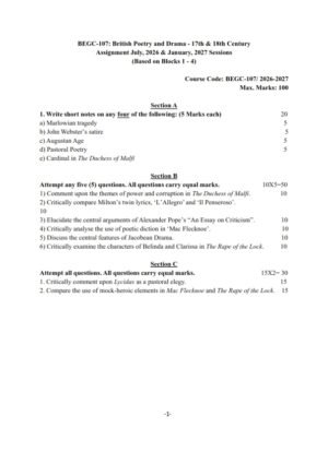 IGNOU BEGC-107 Solved Assignment 2026-27 English Medium