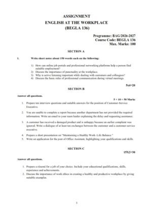 IGNOU BEGLA-136 Solved Assignment 2026-27 English Medium