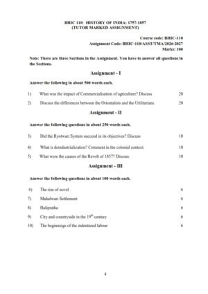 IGNOU BHIC-110 Solved Assignment 2026-27 English Medium