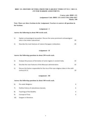 IGNOU BHIC-131 Solved Assignment 2026-27 English Medium