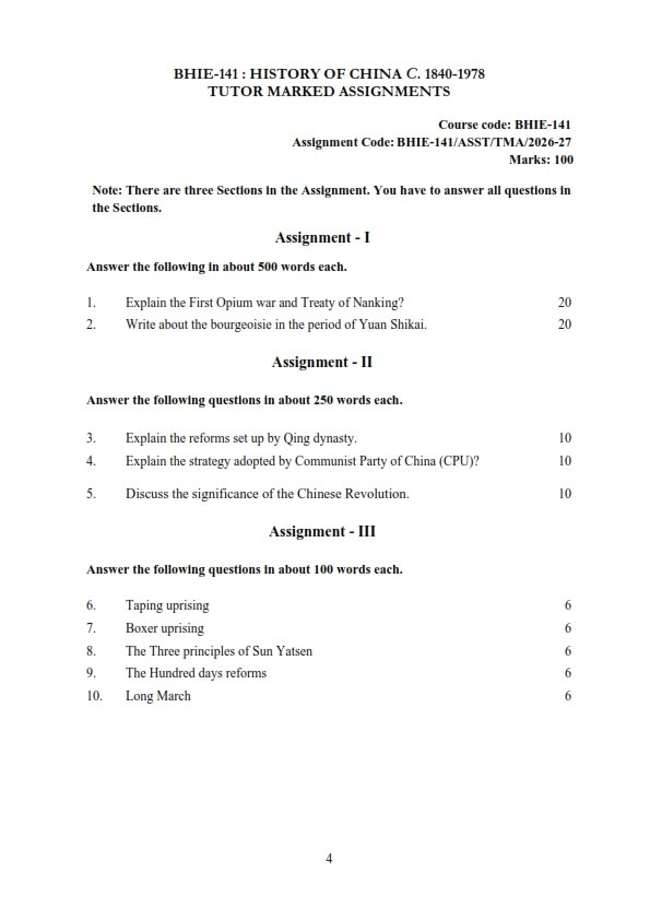 IGNOU BHIE-141 Solved Assignment 2026-27 English Medium
