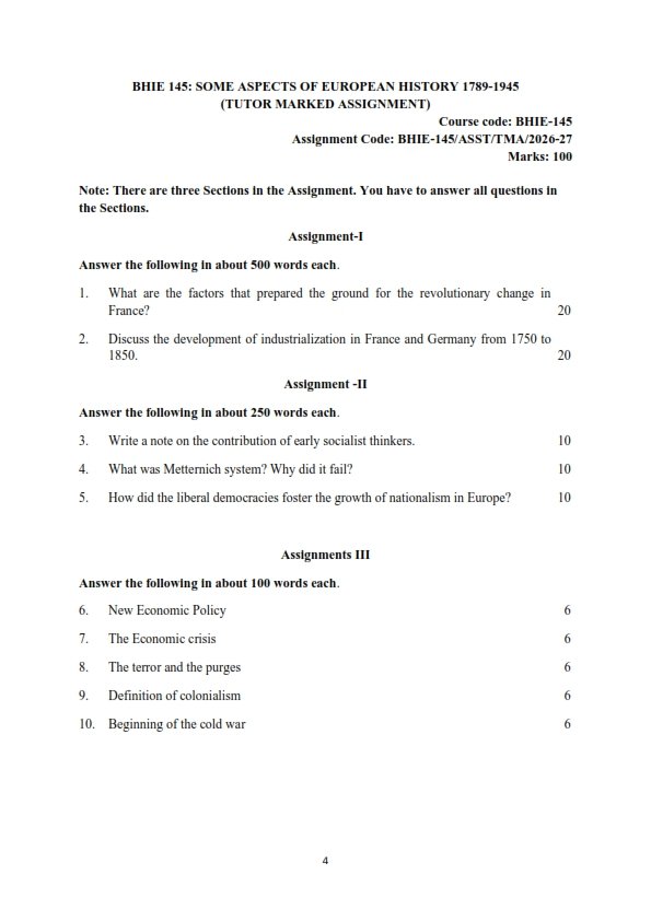IGNOU BHIE-145 Solved Assignment 2026-27 English Medium