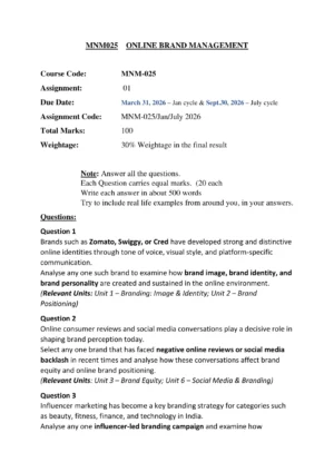 MNM-25 ONLINE BRAND MANAGEMENT verified cover