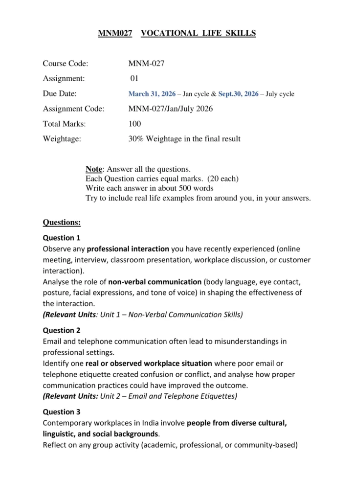 MNM-27 VOCATIONAL LIFE SKILLS verified cover
