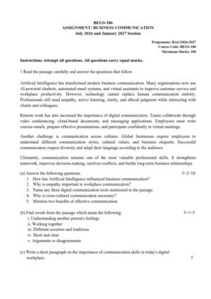 IGNOU BEGS-186 Solved Assignment 2026-27 English Medium