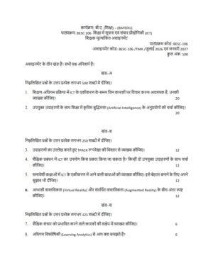 IGNOU BESC-106 Solved Assignment 2026-27 Hindi Medium