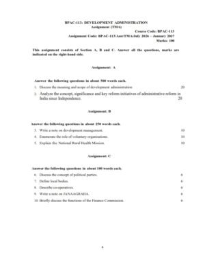 IGNOU BPAC-113 Solved Assignment 2026-27 English Medium