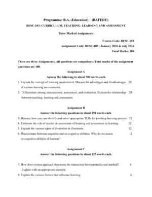 IGNOU BESC-103 Solved Assignment January 2026 & July 2026 English Medium